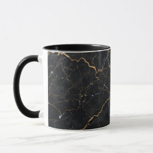 Schwarzer Stein mit goldenen und silbernen Venen Tasse