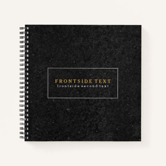 Schwarzer Stein Print Textur Hintergrund Notizblock (Vorderseite)
