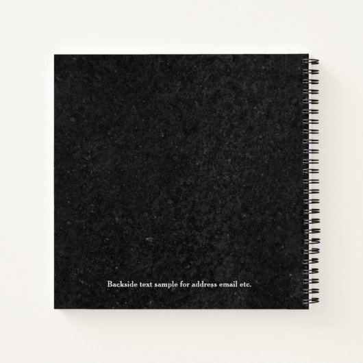 Schwarzer Stein Print Textur Hintergrund Notizblock (Rückseite)
