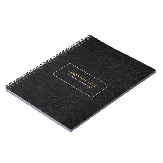 Schwarzer Stein Print Textur Hintergrund Notizblock (Linke Seite)