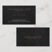 Schwarzer Stein Print Textur Hintergrund Visitenkarte (Vorne/Hinten)
