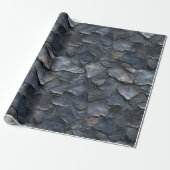 Schwarzer Stein Textur Wrapping Paper Roll Geschenkpapier (Ungerollt)