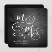 Schwarzer Steinfall Einladung (Vorne/Hinten)