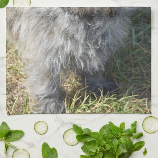 Schwarzer Steinhaufen Terrier Geschirrtuch (Gefaltet)