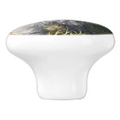 Schwarzer Steinhaufen Terrier Keramikknauf (Seitenansicht)