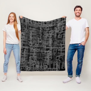 Schwarzer Steinkohlegrau-Collage Personalisiert Fleecedecke