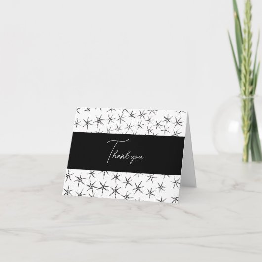 Schwarzer Stern Hand Dragee Dankkarte Dankeskarte (Vorderseite)