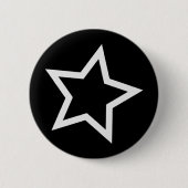 Schwarzer Stern-mutige weiße Kontur Button (Vorderseite)