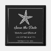 Schwarzer Sternenfisch Speichern des Datumsmagnete Magnet (Vorne)