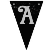 Schwarzer Sternenhimmel Glückliche Silvergrey-Buch Wimpelkette (Dritte Fahne)
