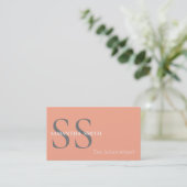 Schwarzer Steuerberater mit Monogramm Visitenkarte (Stehend Vorderseite)
