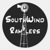 Schwarzer Sticker Weißer Horizontaltext (Vorderseite)