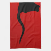 Schwarzer Stier auf Rot Geschirrtuch (Vertikal)