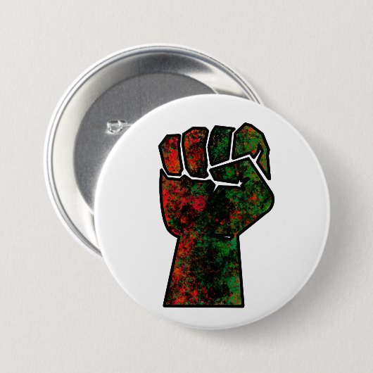 Schwarzer Stolz Rot-Grün-Pfanne afrikanische Flagg Button (Vorne & Hinten)