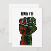 Schwarzer Stolz Rot-Grün-Pfanne afrikanische Flagg Dankeskarte (Vorne/Hinten)