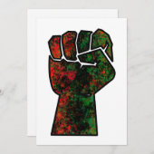 Schwarzer Stolz Rot-Grün-Pfanne afrikanische Flagg Einladung (Vorne/Hinten)