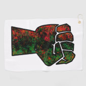 Schwarzer Stolz Rot-Grün-Pfanne afrikanische Flagg Golfhandtuch (Horizontal)