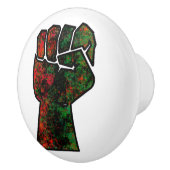 Schwarzer Stolz Rot-Grün-Pfanne afrikanische Flagg Keramikknauf (Rechts)