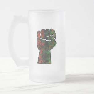 Schwarzer Stolz Rot-Grün-Pfanne afrikanische Flagg Mattglas Bierglas