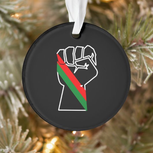 Schwarzer Stolz Rot-Grün-Pfanne afrikanische Flagg Ornament (Baum)