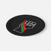 Schwarzer Stolz Rot-Grün-Pfanne afrikanische Flagg Pappteller (Schrägansicht)