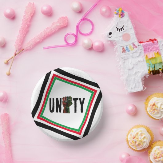 Schwarzer Stolz Rot-Grün-Pfanne afrikanische Flagg Pappteller (Party)