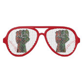 Schwarzer Stolz Rot-Grün-Pfanne afrikanische Flagg Partybrille (Vorderseite)