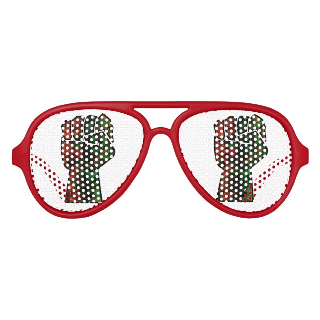 Schwarzer Stolz Rot-Grün-Pfanne afrikanische Flagg Partybrille (Vorderseite)