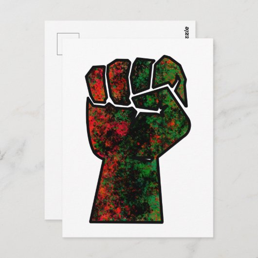 Schwarzer Stolz Rot-Grün-Pfanne afrikanische Flagg Postkarte (Vorne/Hinten)