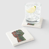 Schwarzer Stolz Rot-Grün-Pfanne afrikanische Flagg Steinuntersetzer (Seitenansicht)