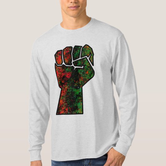 Schwarzer Stolz Rot-Grün-Pfanne afrikanische Flagg T-Shirt (Vorderseite)