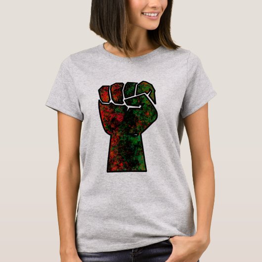 Schwarzer Stolz Rot-Grün-Pfanne afrikanische Flagg T-Shirt (Vorderseite)