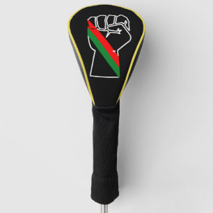 Schwarzer Stolz rote grüne Faust panafrikanische F Golf Headcover