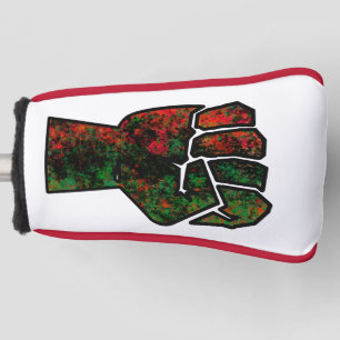 Schwarzer Stolz rote grüne Faust panafrikanische F Golf Headcover