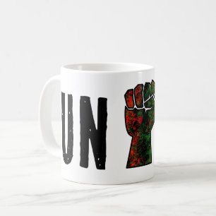 Schwarzer Stolz rote grüne Faust panafrikanische F Kaffeetasse