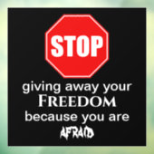 Schwarzer Stopp, der dir das Freiraum-Fenster vers Fensteraufkleber (Blatt 3)