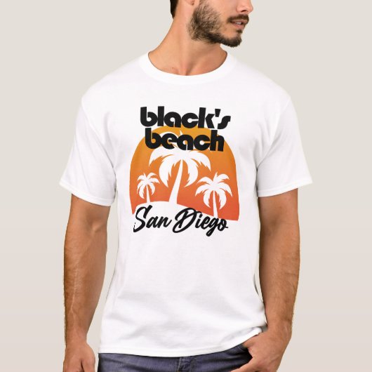 Schwarzer Strand, San Diego T-Shirt (Vorderseite)