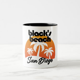 Schwarzer Strand, San Diego Zweifarbige Tasse