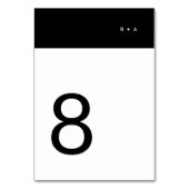 Schwarzer Streifen Einfache Schlichte Moderne Eleg Tischnummer (Rückseite)