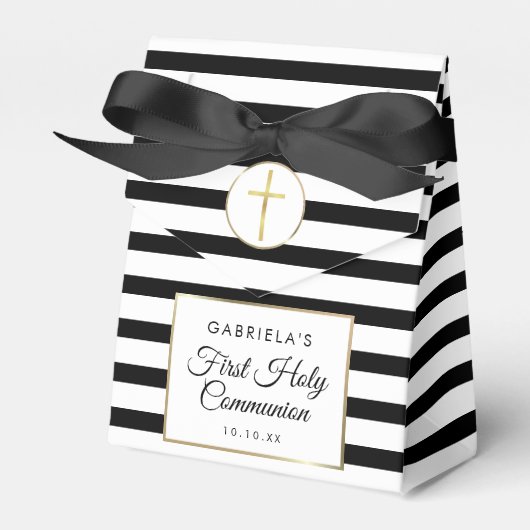 Schwarzer Streifen Elegant Gold Erstklassige Golfr Geschenkschachtel (Vorderseite)