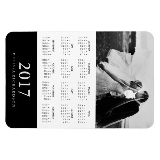 Schwarzer Streifen | Eleganter Foto - Kalender 201 Magnet (Horizontal)