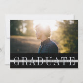 Schwarzer Streifen | Foto Graduation Party Einladung (Vorderseite)