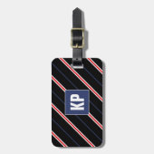 Schwarzer Streifen für ihn modernes cooles Gepäckanhänger (Vorderseite vertikal)