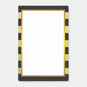 Schwarzer Streifen mit Goldfolie sauber Post-it Klebezettel
