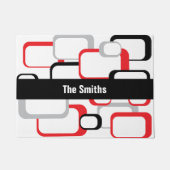 Schwarzer Streifen mit rotem grauem Quadrat - pers Fußmatte (Vorderseite)