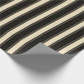 Schwarzer Streifen-Party Geschenkpapier (Ecke)