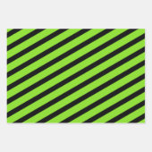 Schwarzer Streifen Polka-Dot Halloween Geschenkpapier Set (Vorderseite)