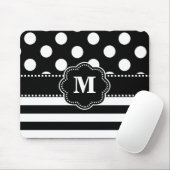 Schwarzer Streifen punktiert Mousepad (Mit Mouse)