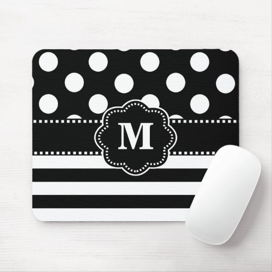 Schwarzer Streifen punktiert Mousepad (Mit Mouse)