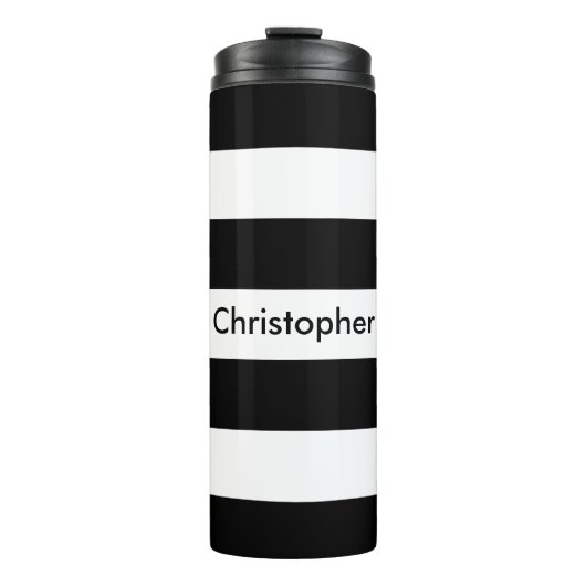 Schwarzer Streifen Thermosbecher (Vorderseite)